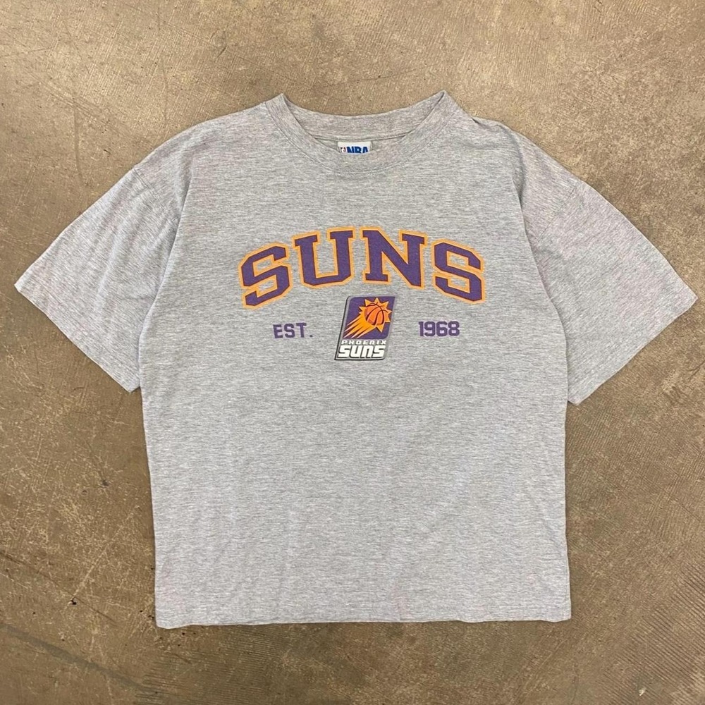 Vintage Y2K Phoenix Suns NBA Basketball Spellout 2000s T-Shirt Size Large